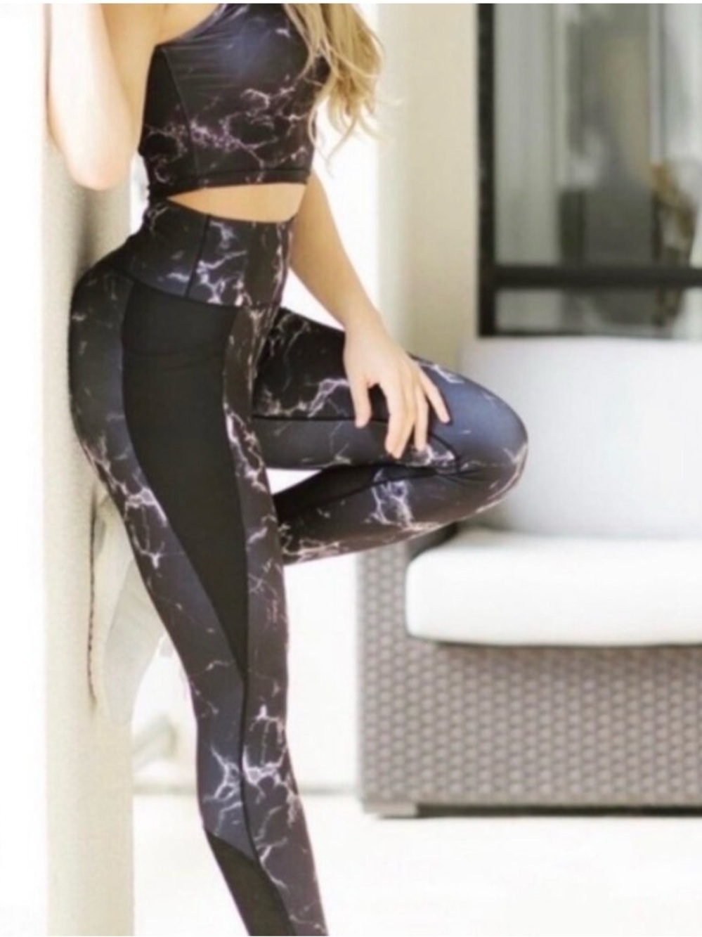 BuffBunny Black Marble Rebel Leggings